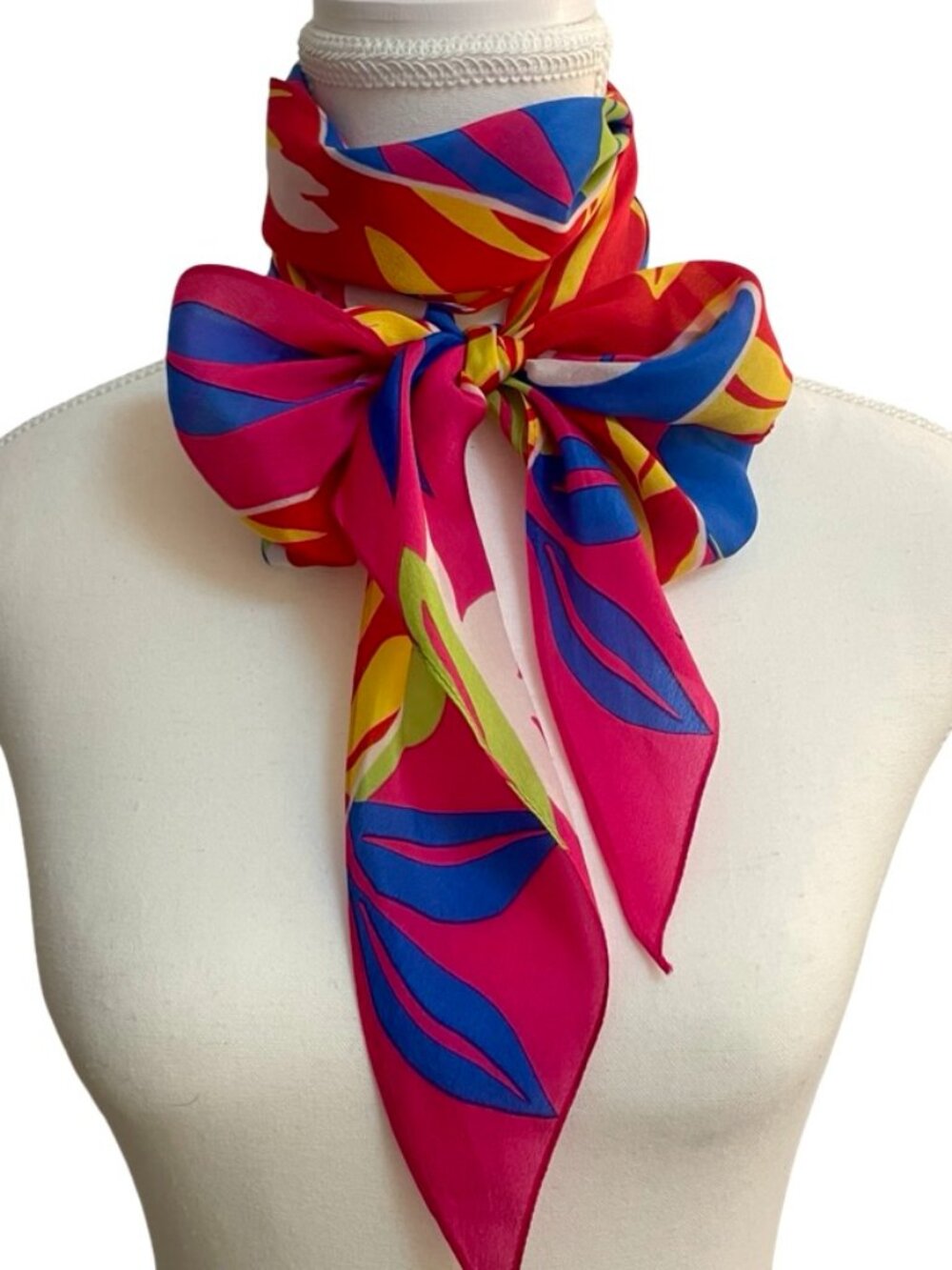 Liz Claiborne Colorful Abstract Silky Skinny Scarf 68 x 6